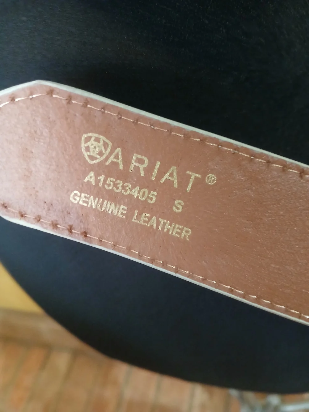 Ariat Cream Leather Laser-Cut Belt with Silver Tooled Buckle